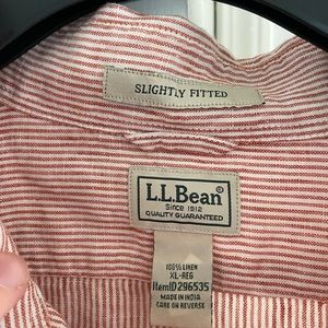 LL Bean, XL, slightly fitted, linen button down shirt